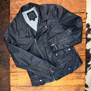 Lucky Brand Black Leather Moto Jacket